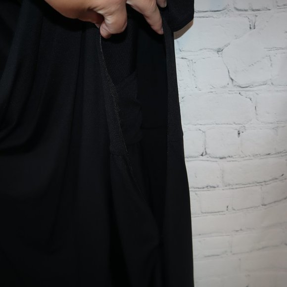 Talbots Black Short Sleeve Faux Wrap Sheath Midi Dress Women's Size 2XP-NWT - Picture 3 of 9